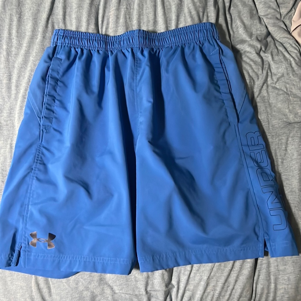 Under Armour Mens Unlined Training 8” Shorts 1291323 Blue Drawstring Size Medium